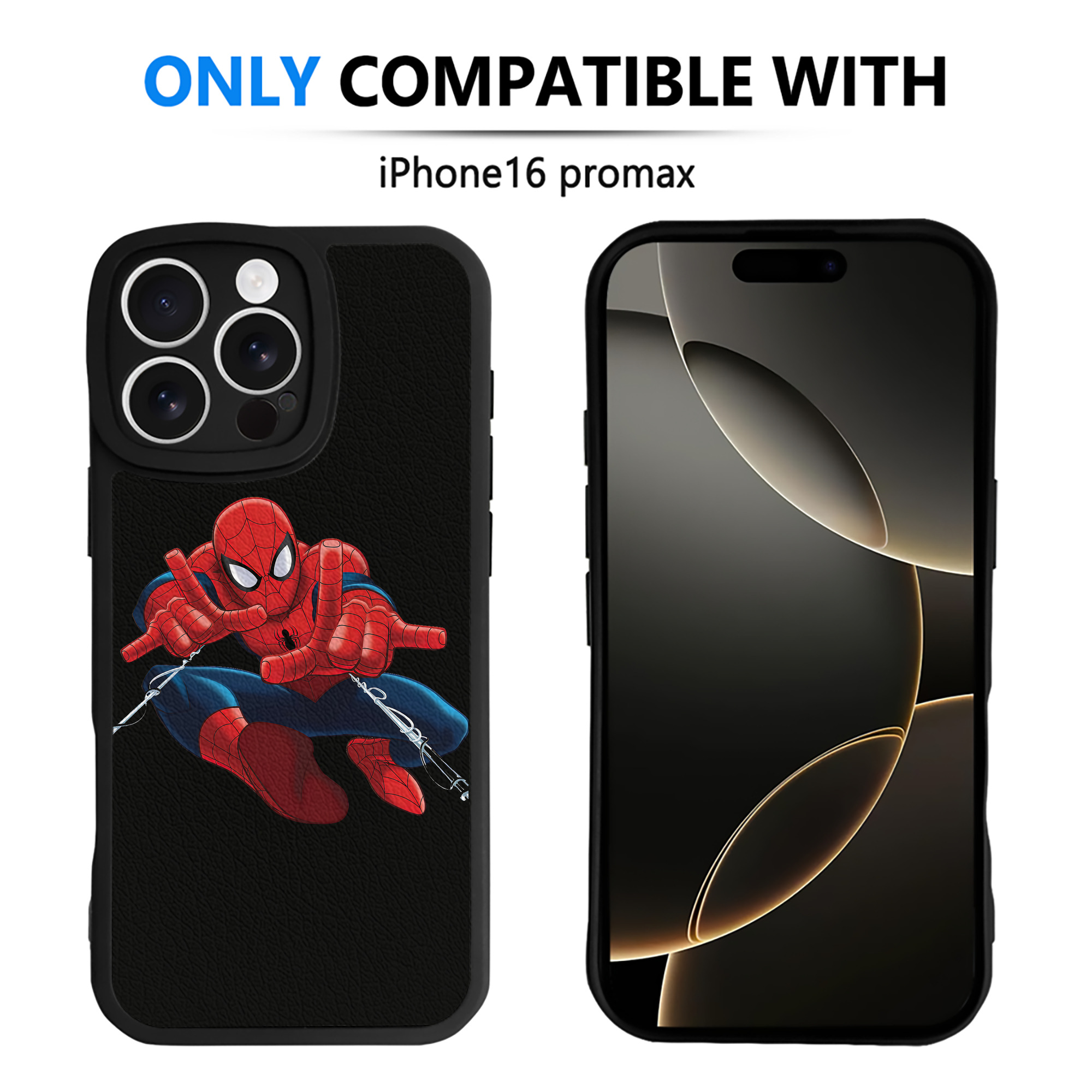 （画像用） Spider Man スパイダーマン 【iPhone 16シリーズ対応】シリコンスマホケース（レザー調） 材質：シリコン
